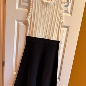 ANTONIO MELANI Cream and Black Midi Dress